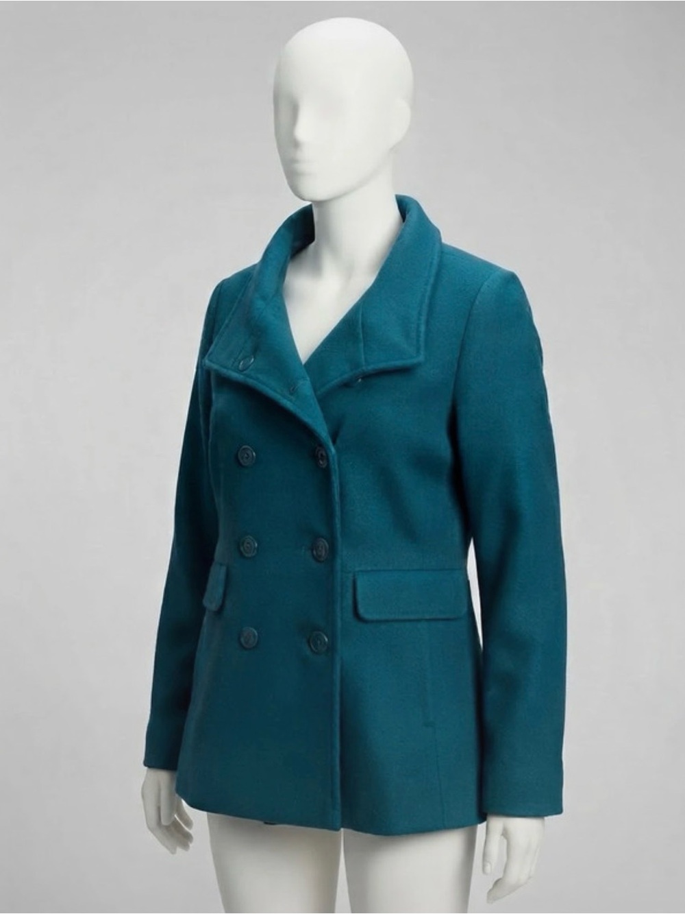 Old Navy Teal Double-Breasted Peacoat
